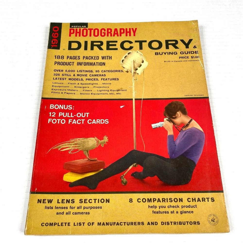 Photography Directory Buyers Guide 1960 Popular Photography Magazine‎ Vintage